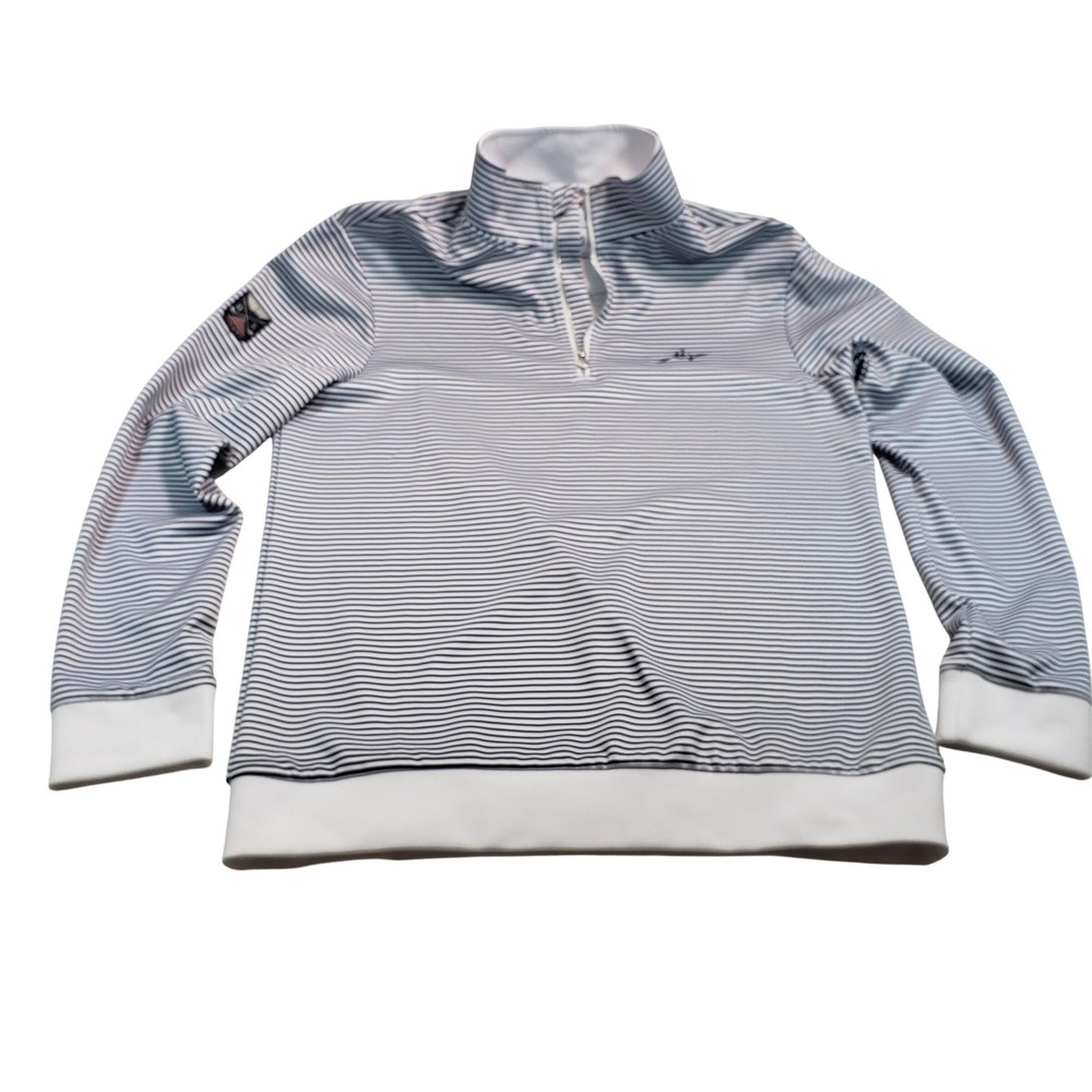 Boston Scott Golf Quarter Zip Pullover Shirt Poly Spandex Blend Stripe‎ M
